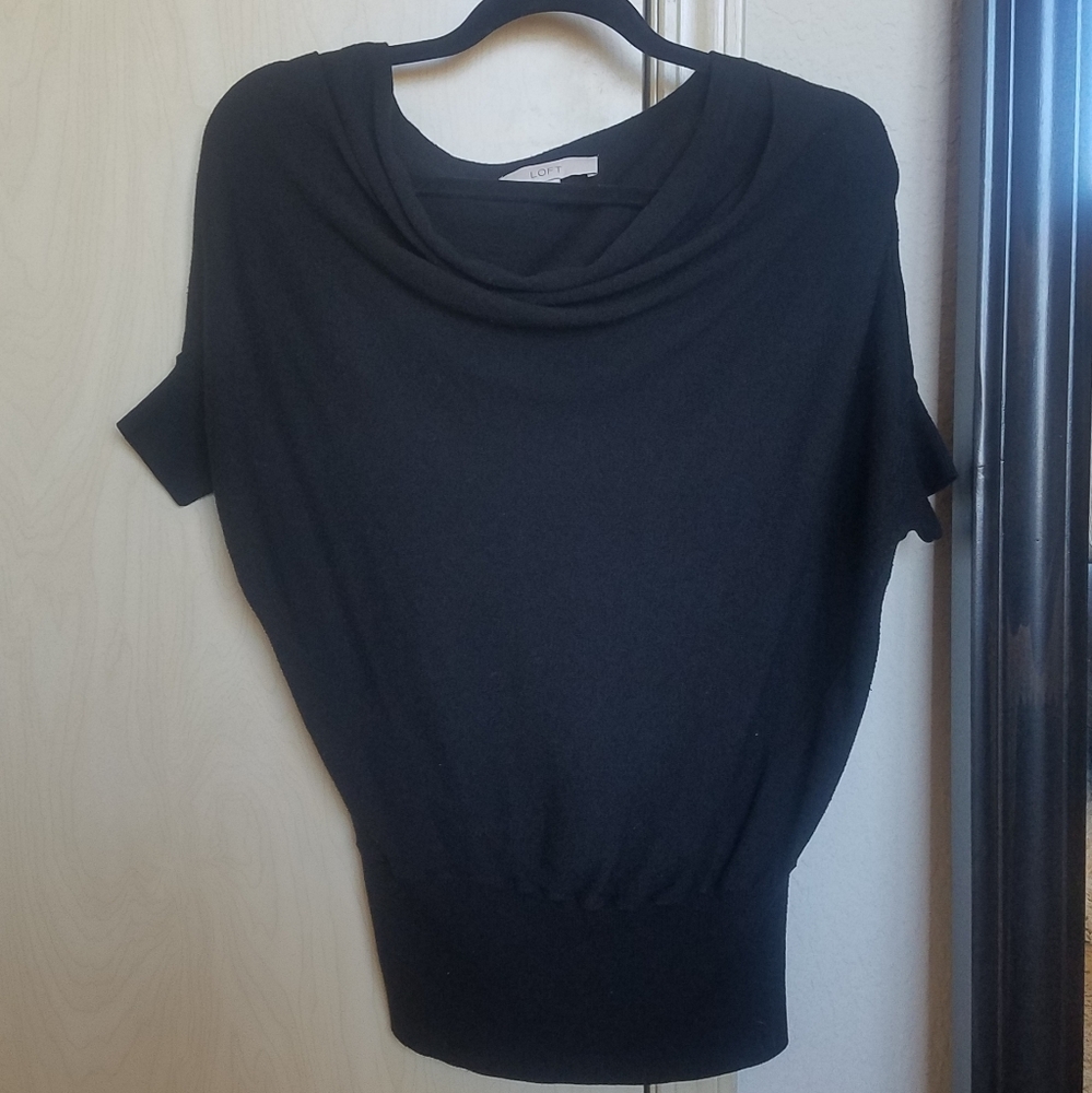 LOFT Black Cowl Neck Sweater